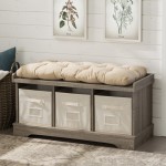 Essential 42" Modern Farmhouse Entryway Storage Bench - Driftwood