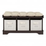 Essential 42" Modern Farmhouse Entryway Storage Bench - Espresso