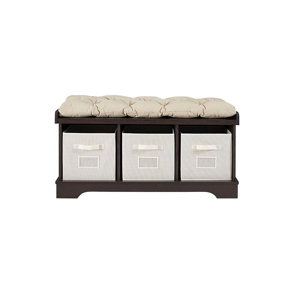 Essential 42" Modern Farmhouse Entryway Storage Bench - Espresso