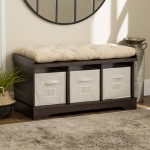 Essential 42" Modern Farmhouse Entryway Storage Bench - Espresso