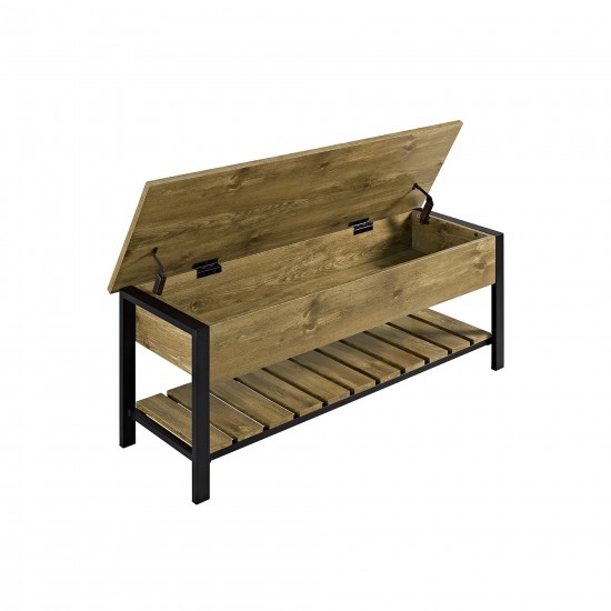 Park City 48" Modern Farmhouse Storage Bench - Barnwood