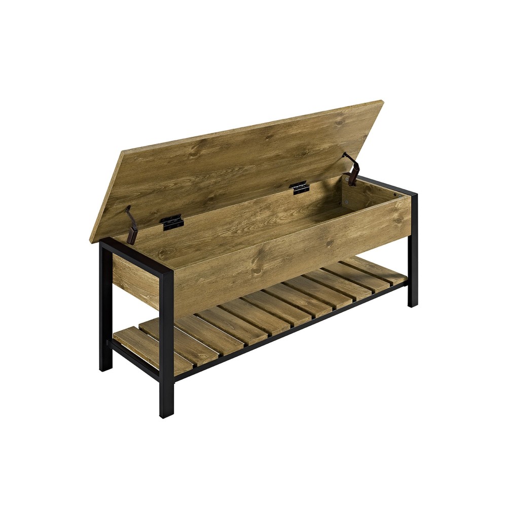 Park City 48" Modern Farmhouse Storage Bench - Barnwood