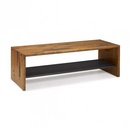 Alpine 58" Rustic Two-Tone Solid Wood Entry Bench - Amber