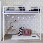 Premium Metal Full Size Loft Bed - White