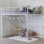 Premium Metal Full Size Loft Bed - White