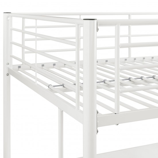 Premium Metal Full Size Loft Bed - White