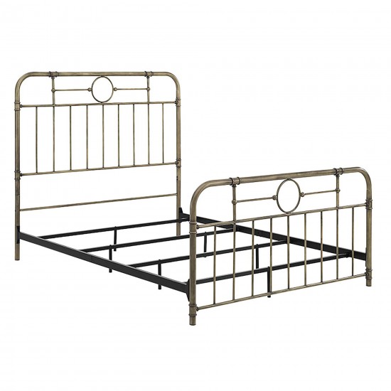 Antiqua Metal Pipe Queen Size Bed - Bronze