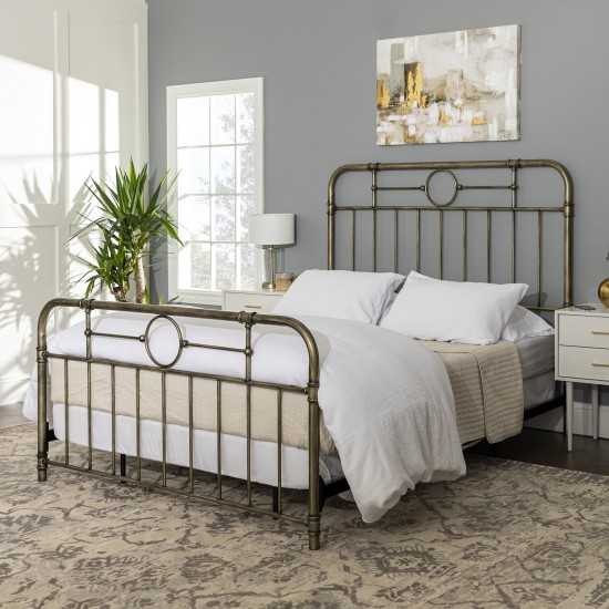 Antiqua Metal Pipe Queen Size Bed - Bronze