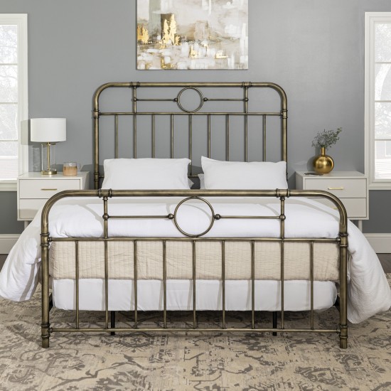 Antiqua Metal Pipe Queen Size Bed - Bronze