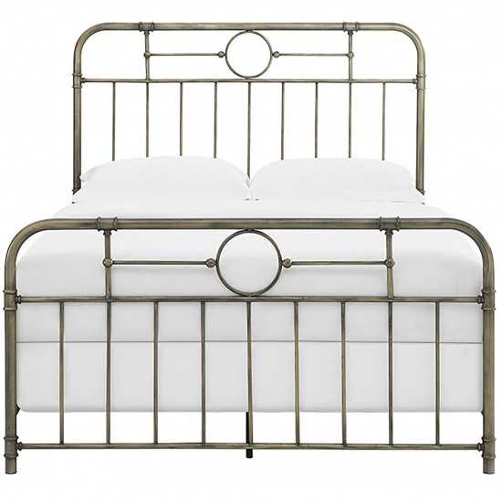 Antiqua Metal Pipe Queen Size Bed - Bronze