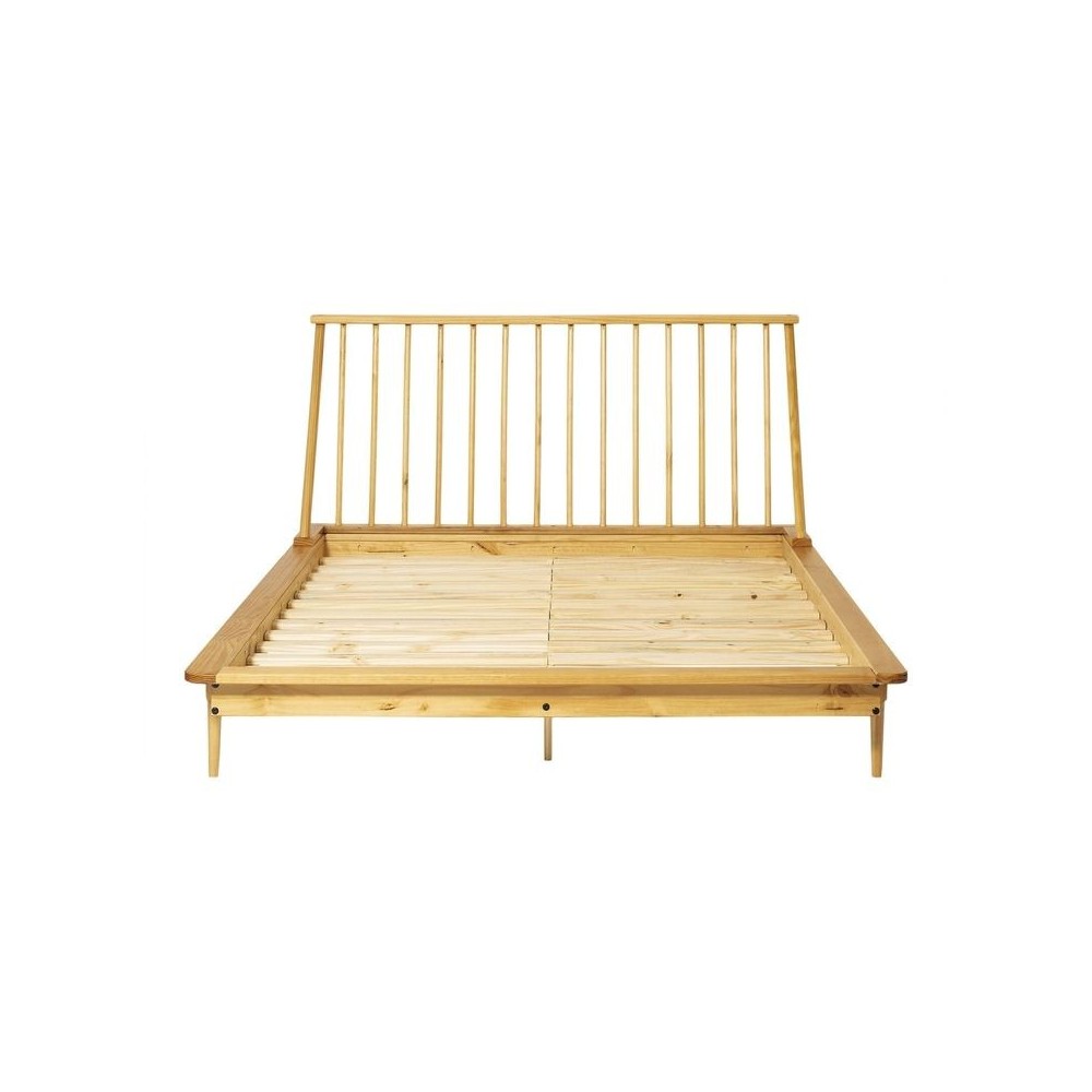 Modern Wood Queen Spindle Bed - Light Oak