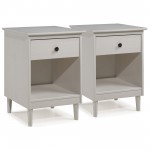 Modern 1 Drawer Nightstand - White