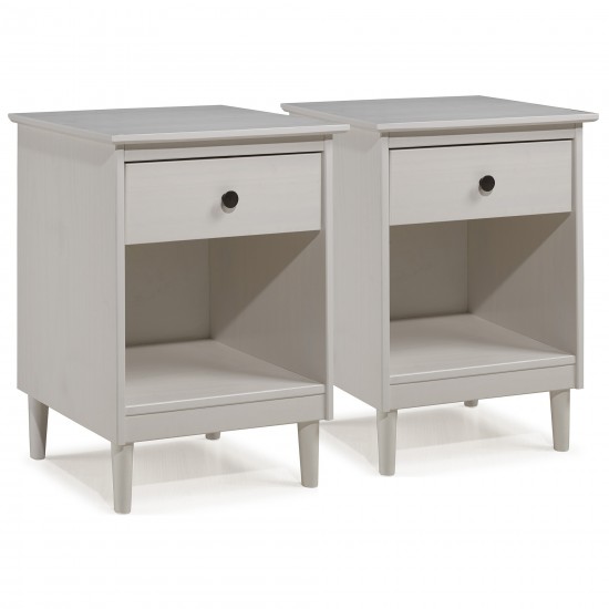 Modern 1 Drawer Nightstand - White