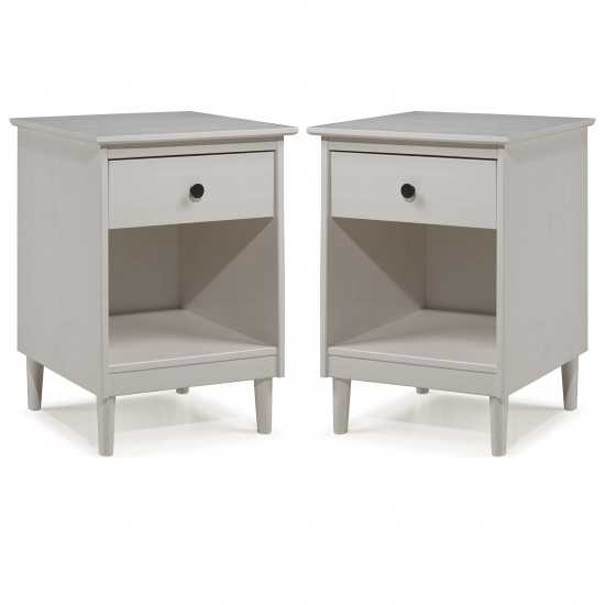 Modern 1 Drawer Nightstand - White