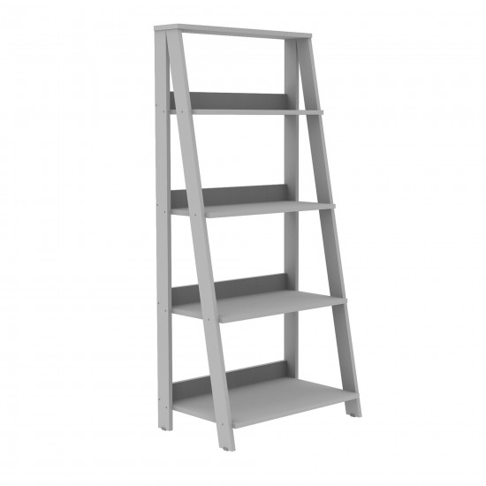 55" Modern Wood Ladder Bookshelf - Grey