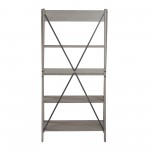 Frankie 68" Solid Wood Ladder Bookshelf - Grey