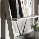Frankie 68" Solid Wood Ladder Bookshelf - Grey