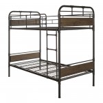 Urban Industrial Twin over Twin Metal Wood Bunk Bed - Black