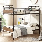 Urban Industrial Twin over Twin Metal Wood Bunk Bed - Black