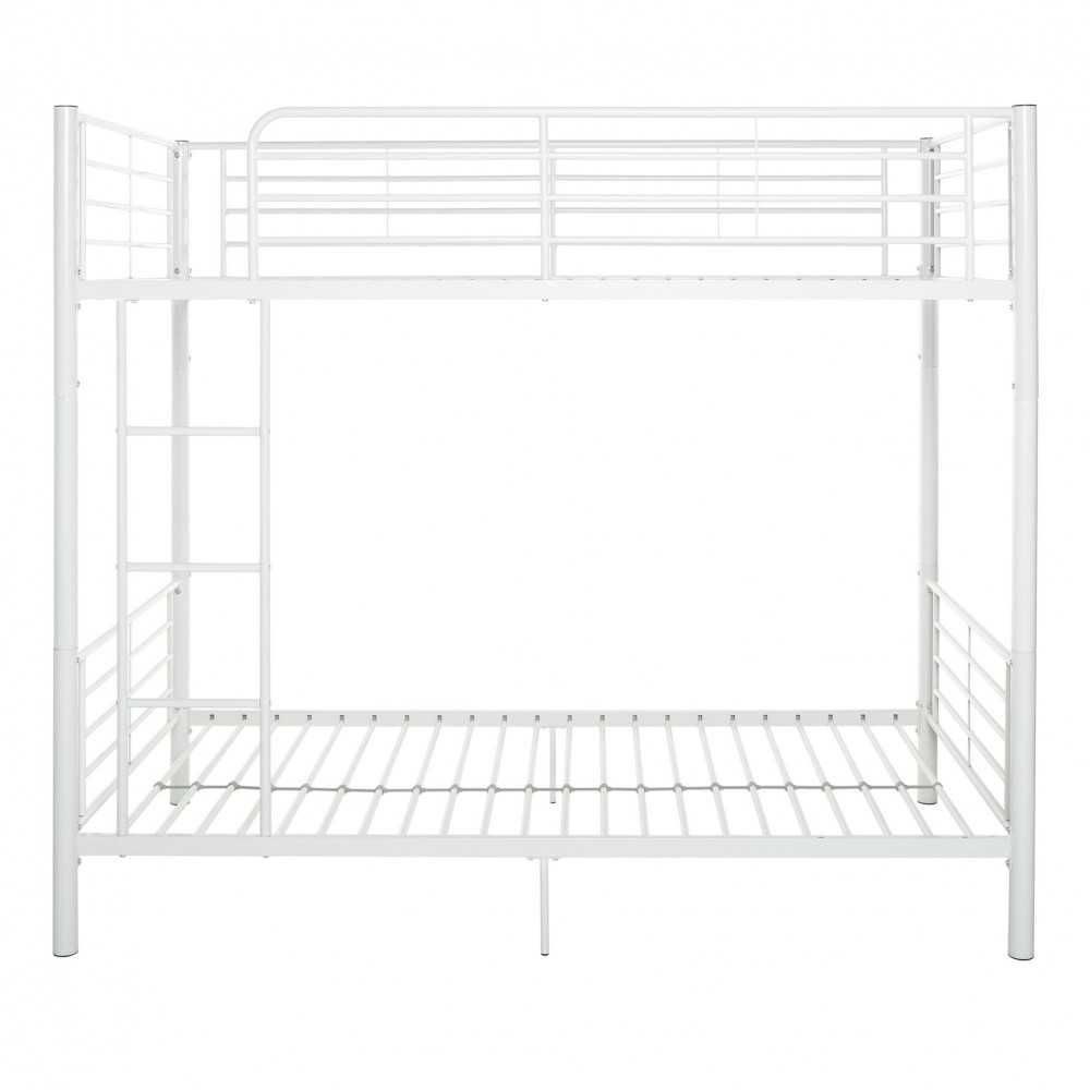 Premium Metal Twin over Twin Bunk Bed - White