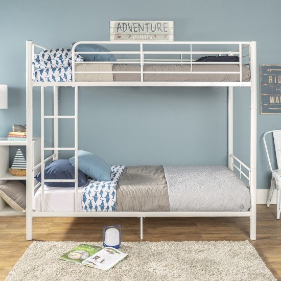 Premium Metal Twin over Twin Bunk Bed - White