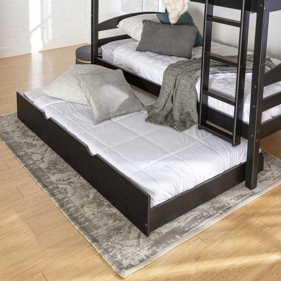 Solid Wood Twin Trundle Bed - Black