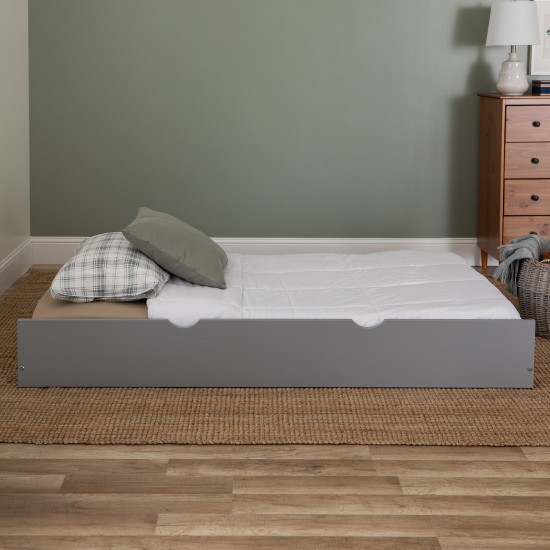 Solid Wood Twin Trundle Bed - Grey
