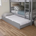 Solid Wood Twin Trundle Bed - Grey