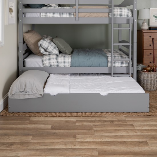 Solid Wood Twin Trundle Bed - Grey