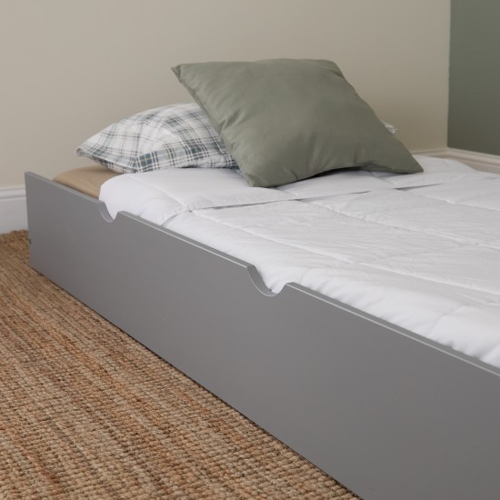 Solid Wood Twin Trundle Bed - Grey