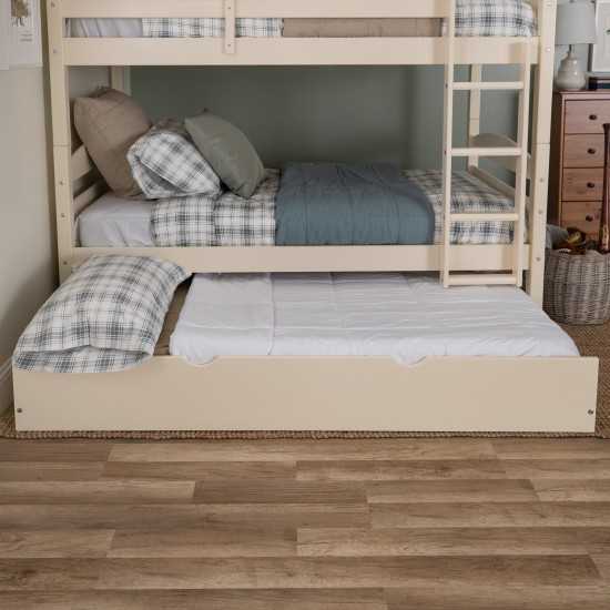 Solid Wood Twin Trundle Bed - White