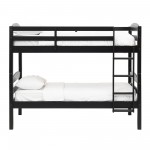 Solid Wood Twin over Twin Bunk Bed - Black