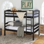 Solid Wood Twin over Twin Bunk Bed - Black