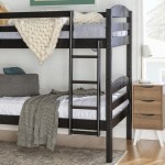 Solid Wood Twin over Twin Bunk Bed - Black