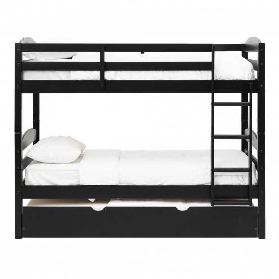 Solid Wood Twin over Twin Bunk Bed and Storage/Trundle Bed - Black