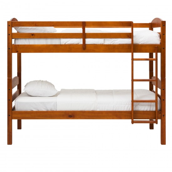 Solid Wood Twin over Twin Bunk Bed - Cherry