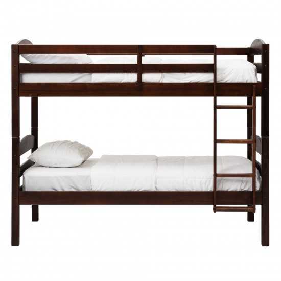 Solid Wood Twin over Twin Bunk Bed - Espresso