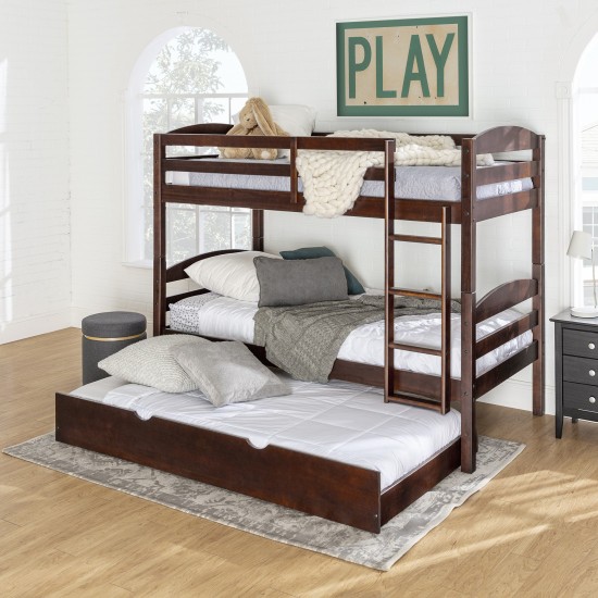 Solid Wood Twin over Twin Bunk Bed and Storage/Trundle Bed - Espresso