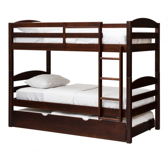 Solid Wood Twin over Twin Bunk Bed and Storage/Trundle Bed - Espresso