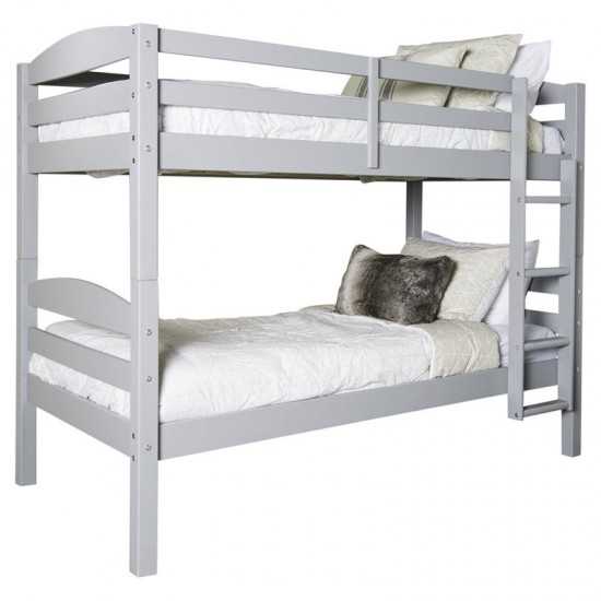 Solid Wood Twin over Twin Bunk Bed - Grey