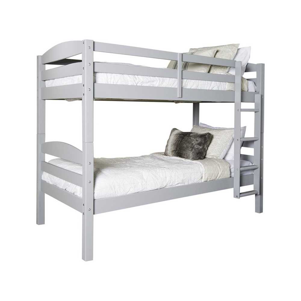 Solid Wood Twin over Twin Bunk Bed - Grey