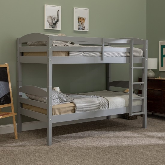 Solid Wood Twin over Twin Bunk Bed - Grey