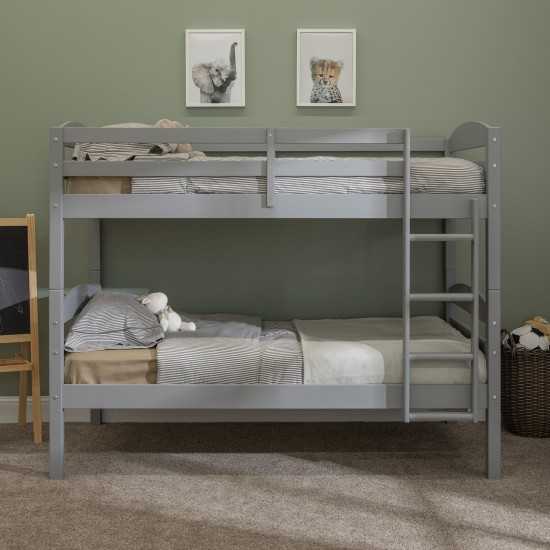 Solid Wood Twin over Twin Bunk Bed - Grey