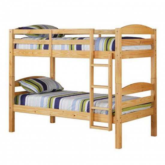 Solid Wood Twin over Twin Bunk Bed - Natural