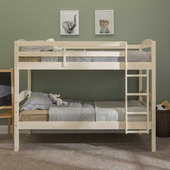 Solid Wood Twin over Twin Bunk Bed - White