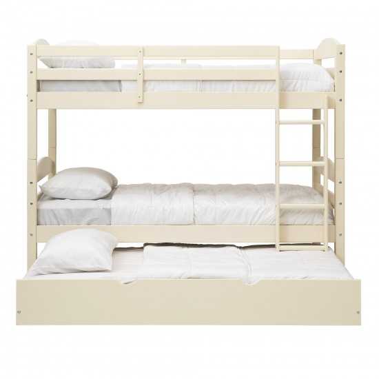 Solid Wood Twin over Twin Bunk Bed and Storage/Trundle Bed - White