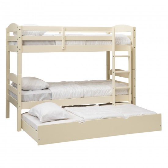 Solid Wood Twin over Twin Bunk Bed and Storage/Trundle Bed - White