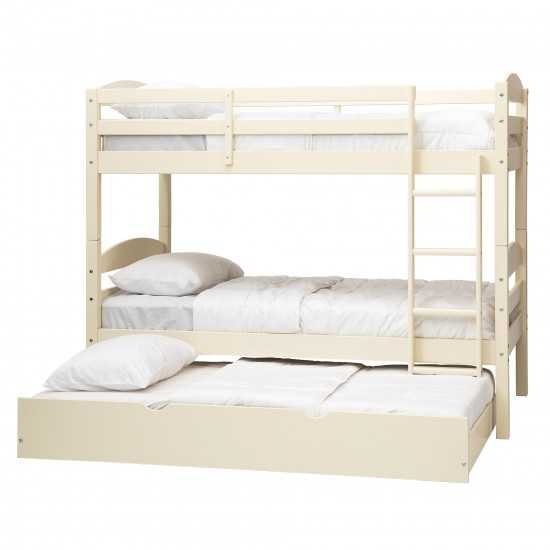 Solid Wood Twin over Twin Bunk Bed and Storage/Trundle Bed - White