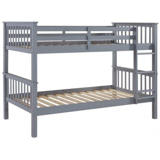 Solid Wood Twin over Twin Mission Design Bunk Bed - Grey