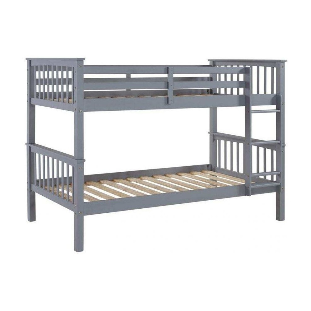 Solid Wood Twin over Twin Mission Design Bunk Bed - Grey